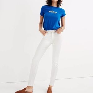 Madewell white high rise skinny jeans